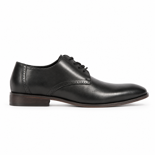 Men's Matte Black Lace-Up Formal Dress Shoe — professional product photograph