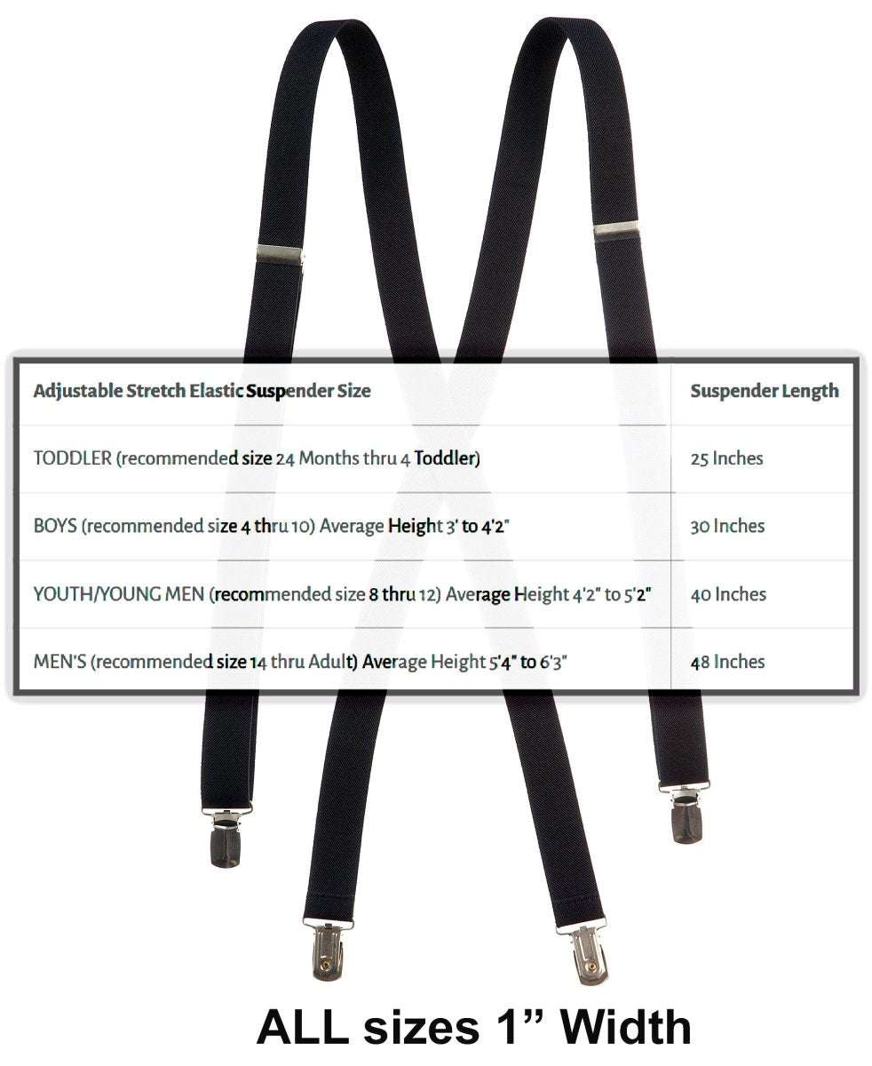 Neck Tie Pocket Square and Adjustable Stretch Suspender Set - Tuxgear