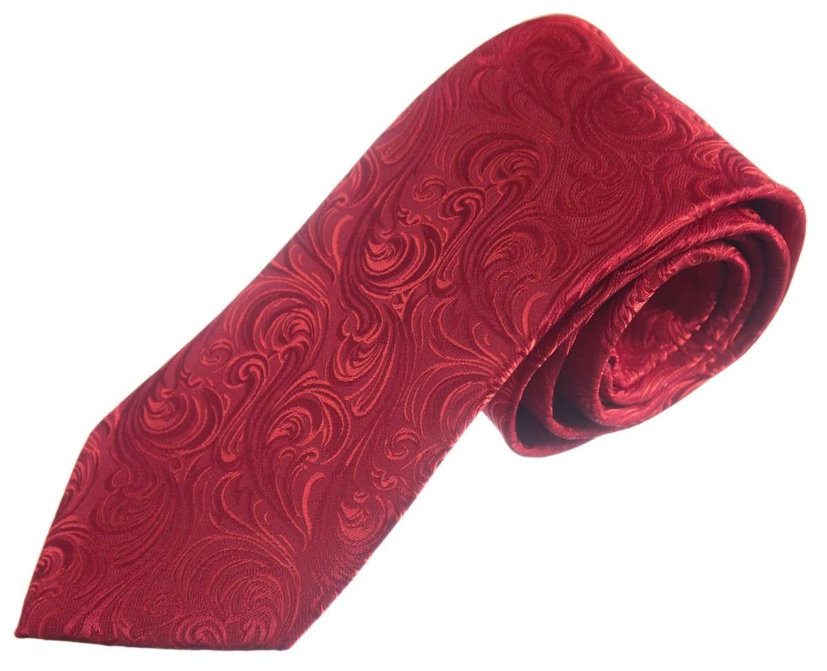 Necktie Satin Paisley Jacquard Self Tie Classic Windsor - Tuxgear