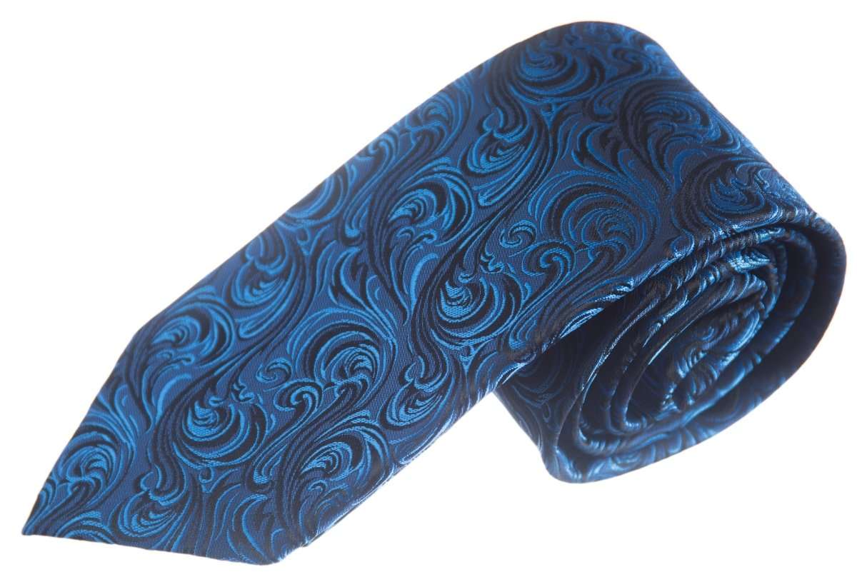 Necktie Satin Paisley Jacquard Self Tie Classic Windsor - Tuxgear