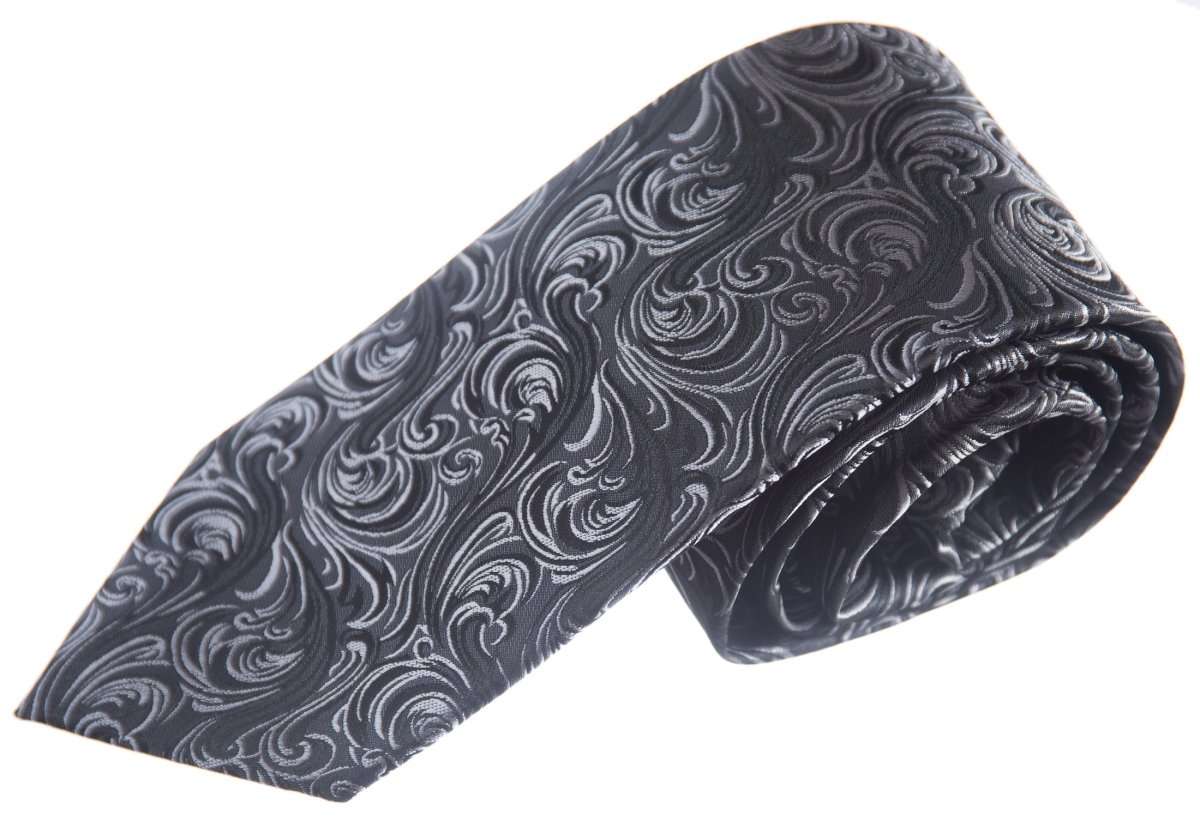 Necktie Satin Paisley Jacquard Self Tie Classic Windsor - Tuxgear