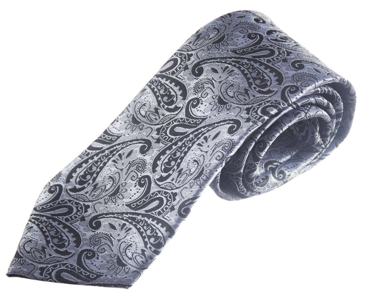Necktie Satin Paisley Jacquard Self Tie Classic Windsor - Tuxgear