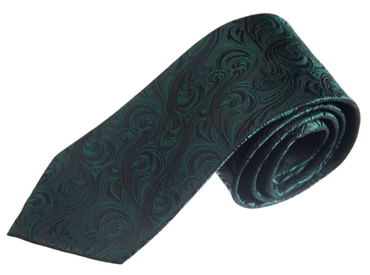 Necktie Satin Paisley Jacquard Self Tie Classic Windsor - Tuxgear