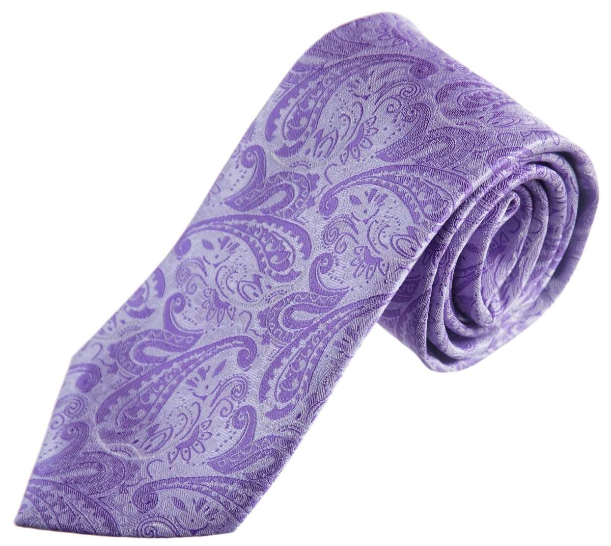 Necktie Satin Paisley Jacquard Self Tie Classic Windsor - Tuxgear