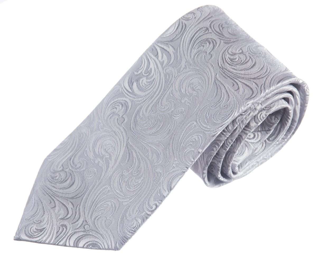 Necktie Satin Paisley Jacquard Self Tie Classic Windsor - Tuxgear