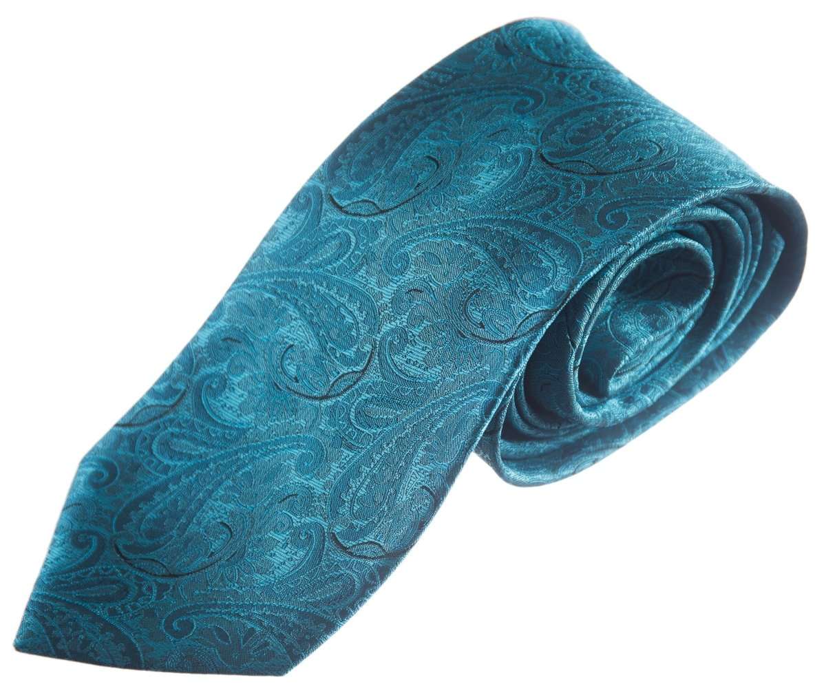 Necktie Satin Paisley Jacquard Self Tie Classic Windsor - Tuxgear
