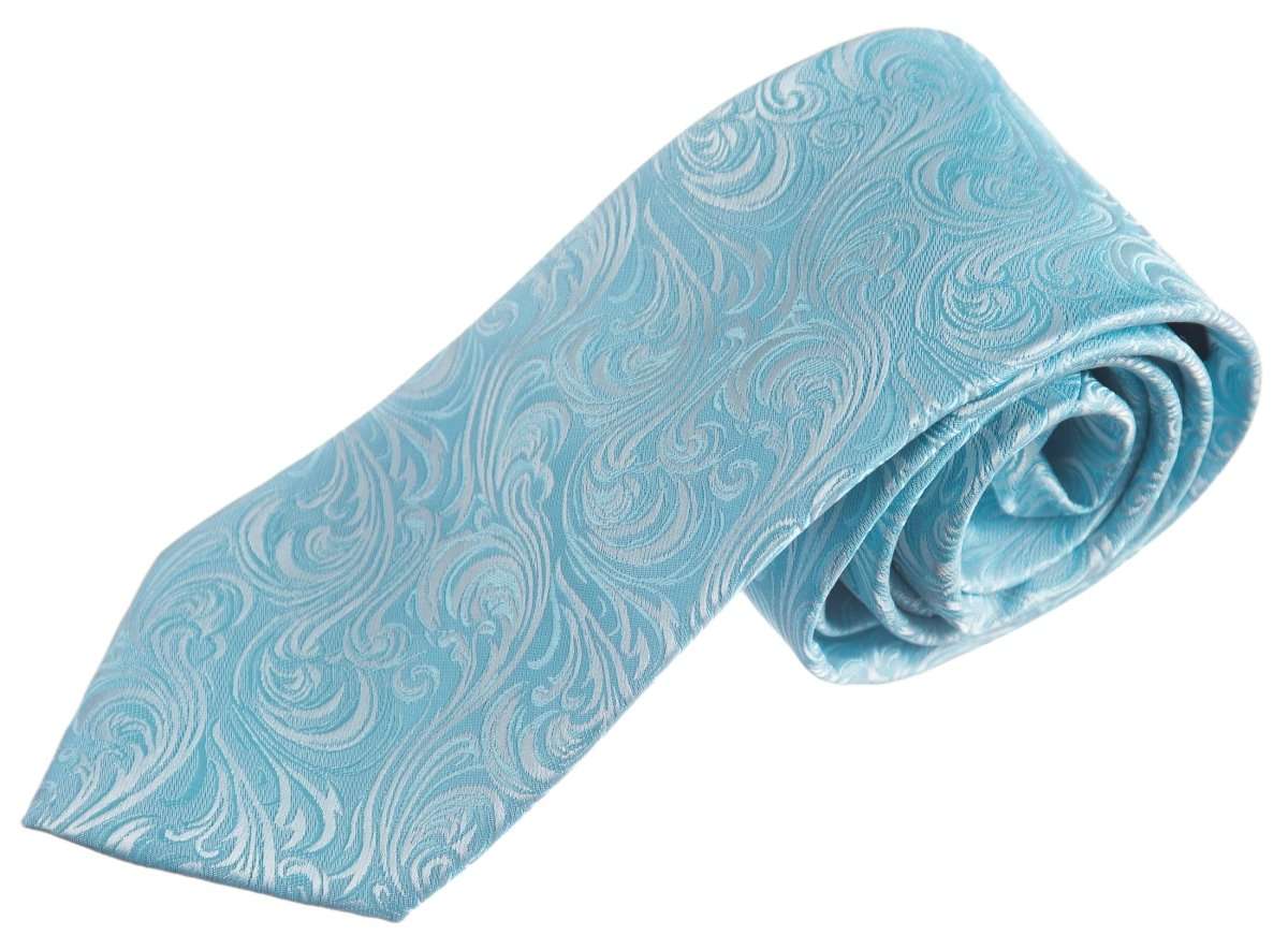 Necktie Satin Paisley Jacquard Self Tie Classic Windsor - Tuxgear