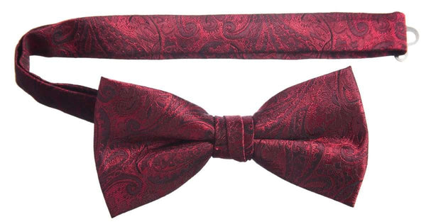 Pajarita ajustable preanudada de satén Paisley Jacquard