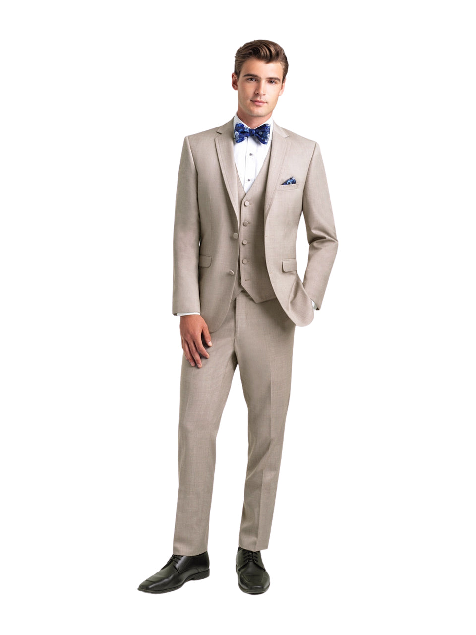 Traje ajustado Mark of Distinction, color camel, para bodas y bailes de graduación, opciones de tres piezas