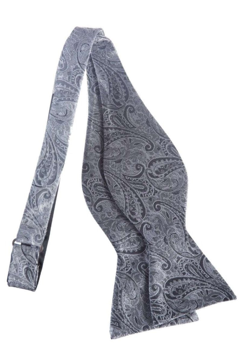 Self Tie Bow Tie with Adjustable Neck Strap of Paisley Jacquard - Tuxgear