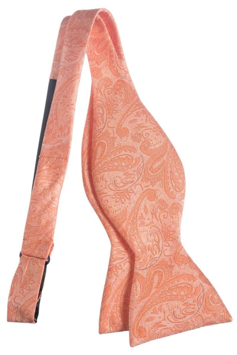 Self Tie Bow Tie with Adjustable Neck Strap of Paisley Jacquard - Tuxgear