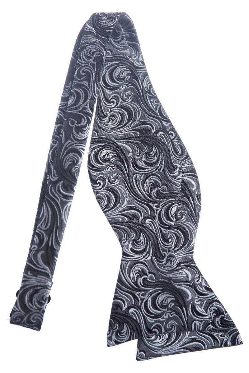 Self Tie Bow Tie with Adjustable Neck Strap of Paisley Jacquard - Tuxgear