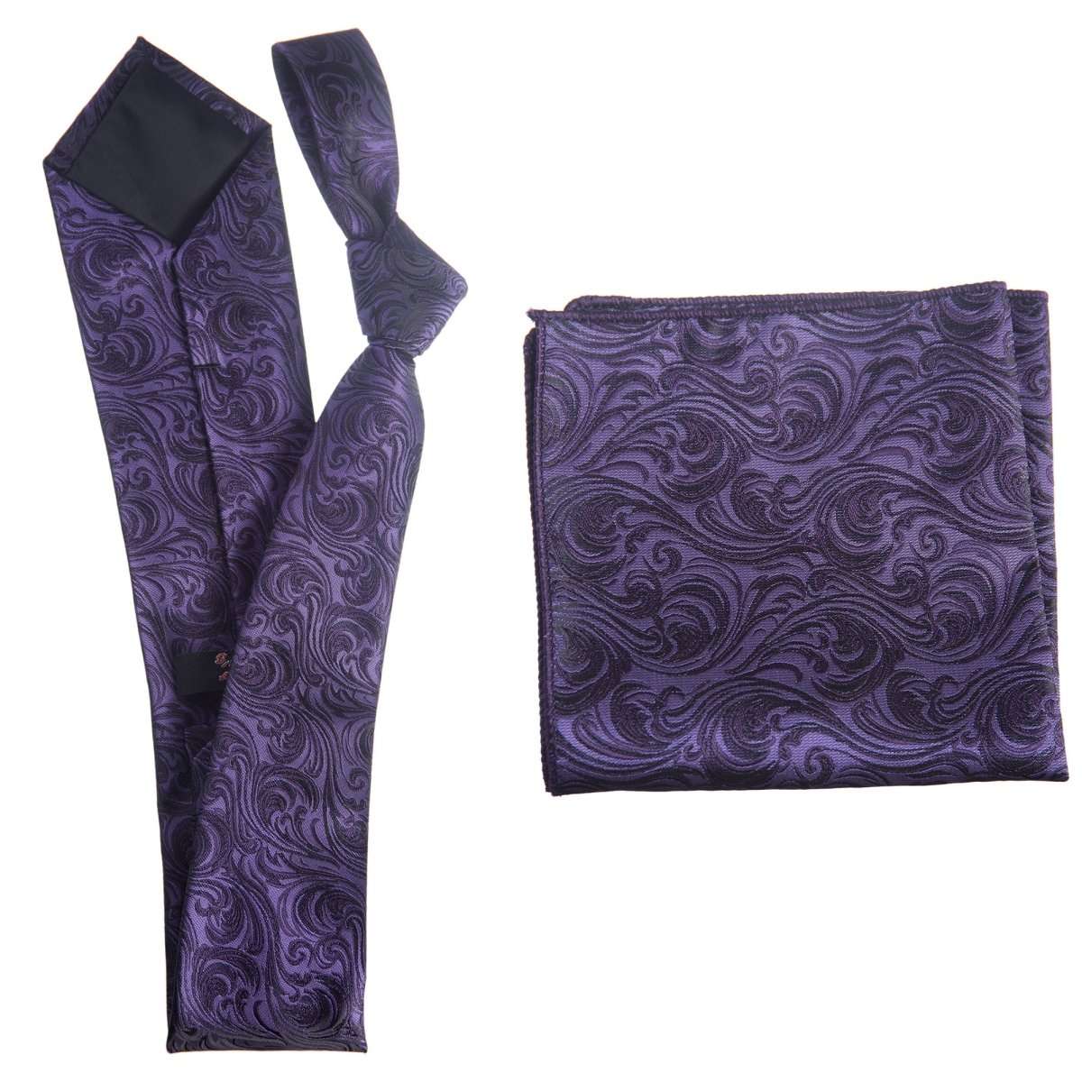 Self Tie Necktie and Pocket Square Set - Paisley Jacquard - Tuxgear