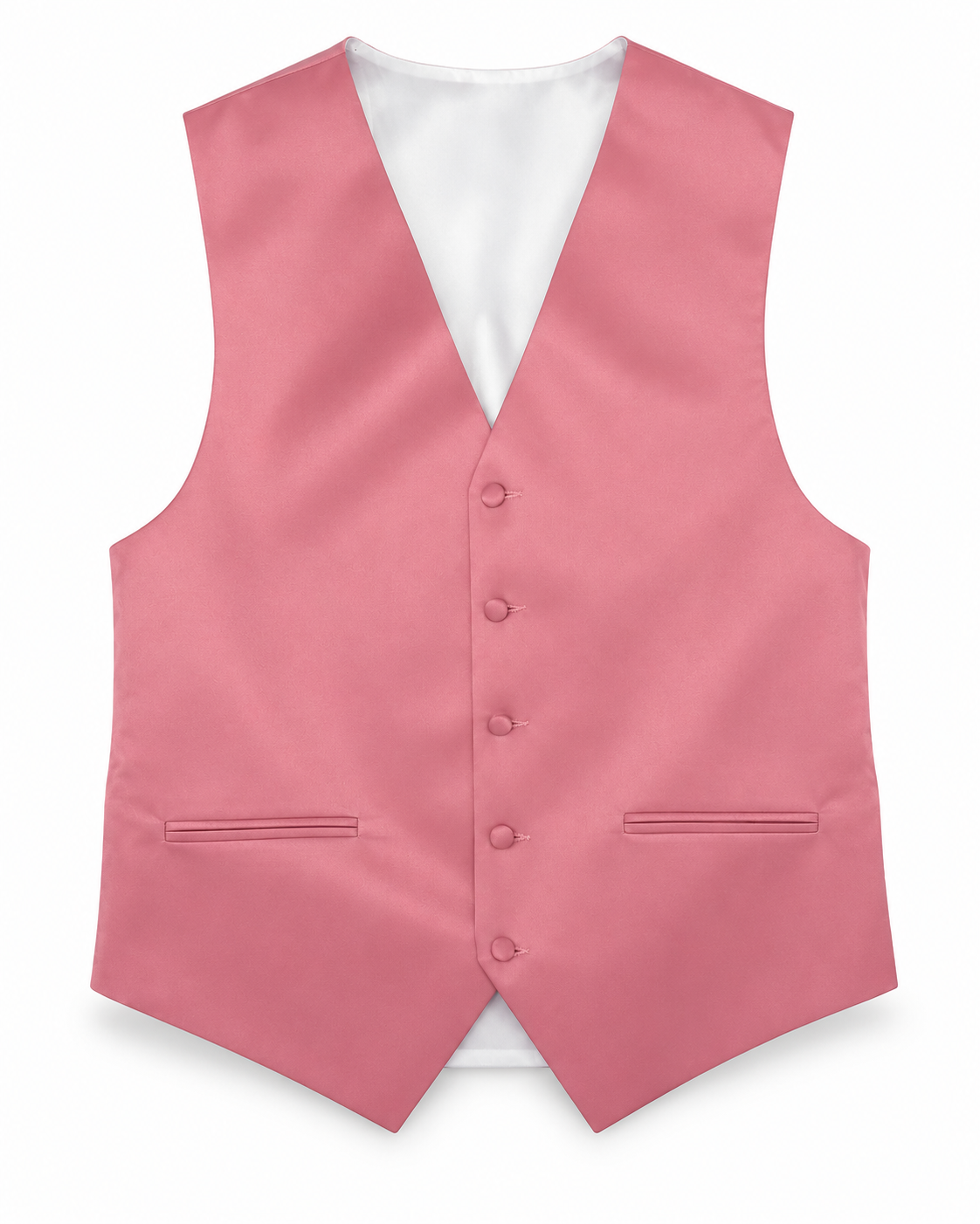 Bubble Gum satin vest front view on a white background