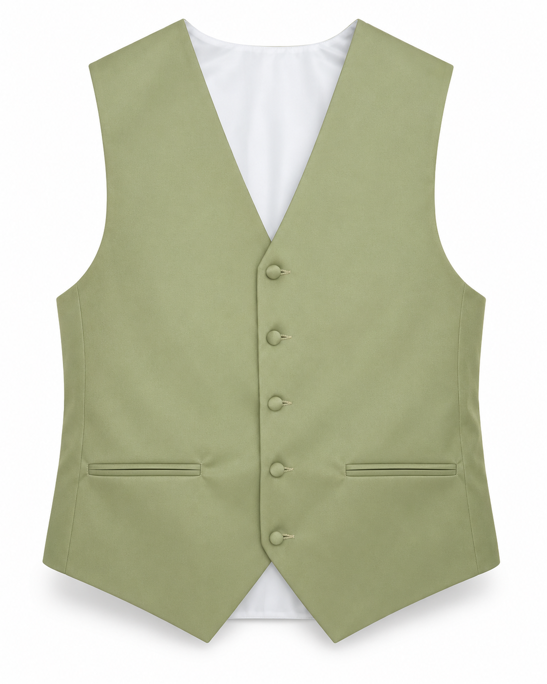 Dusty Sage satin vest front view on a white background
