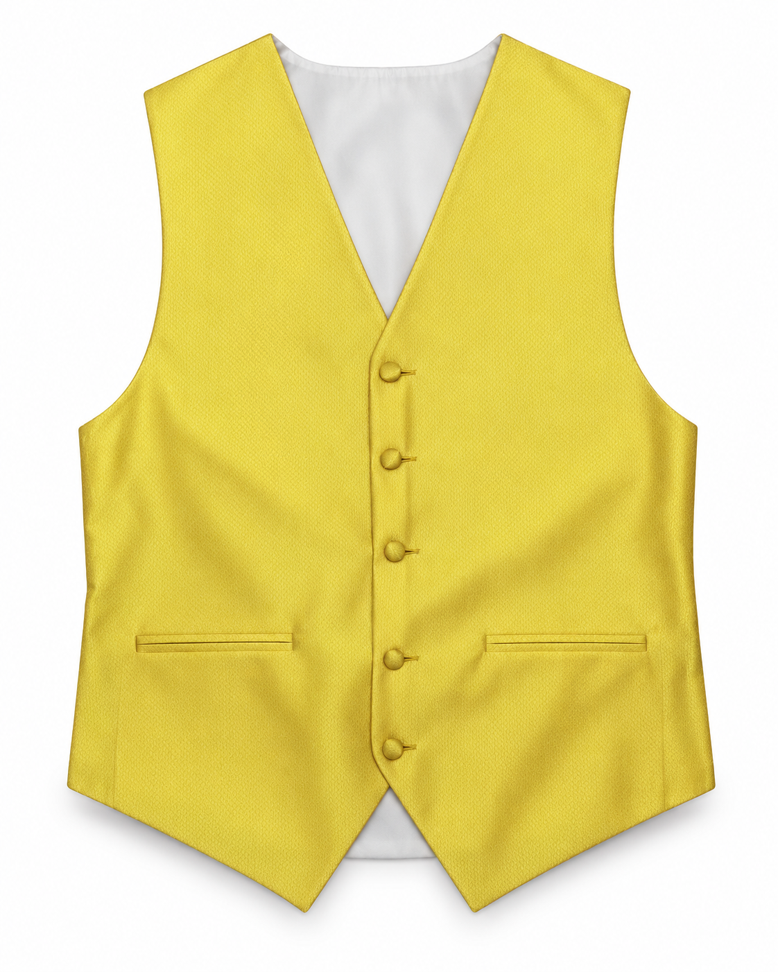 Elation Canary satin vest front view on a white background