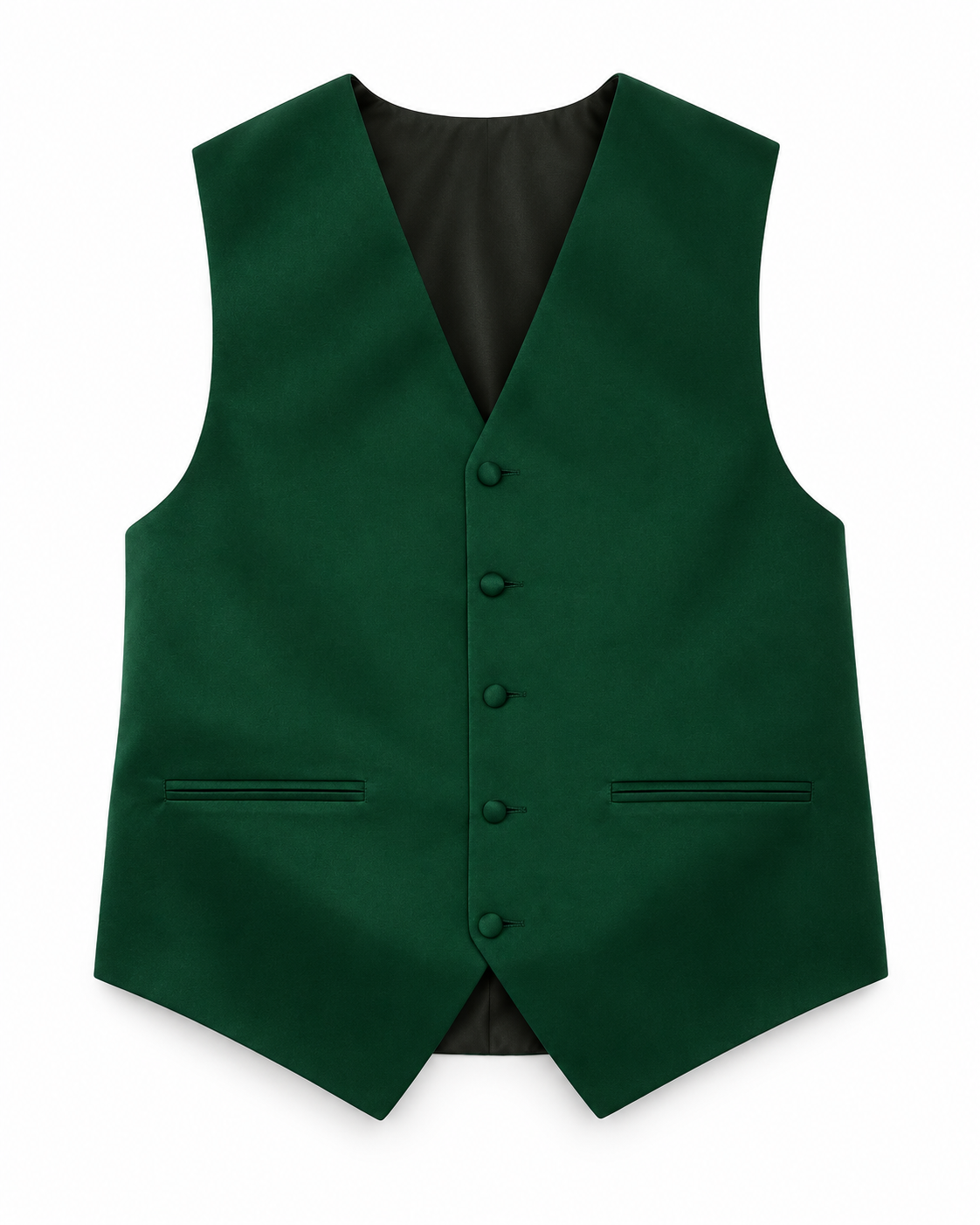 Forest satin vest front view on a white background
