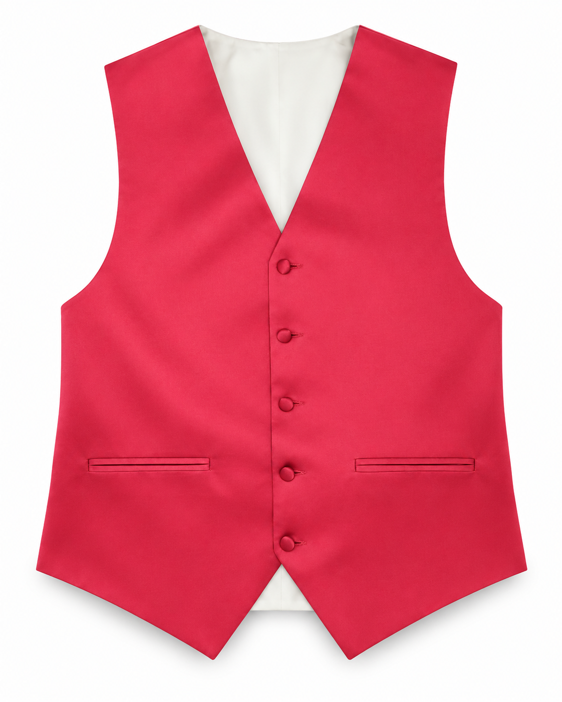 Fuchsia satin vest front view on a white background