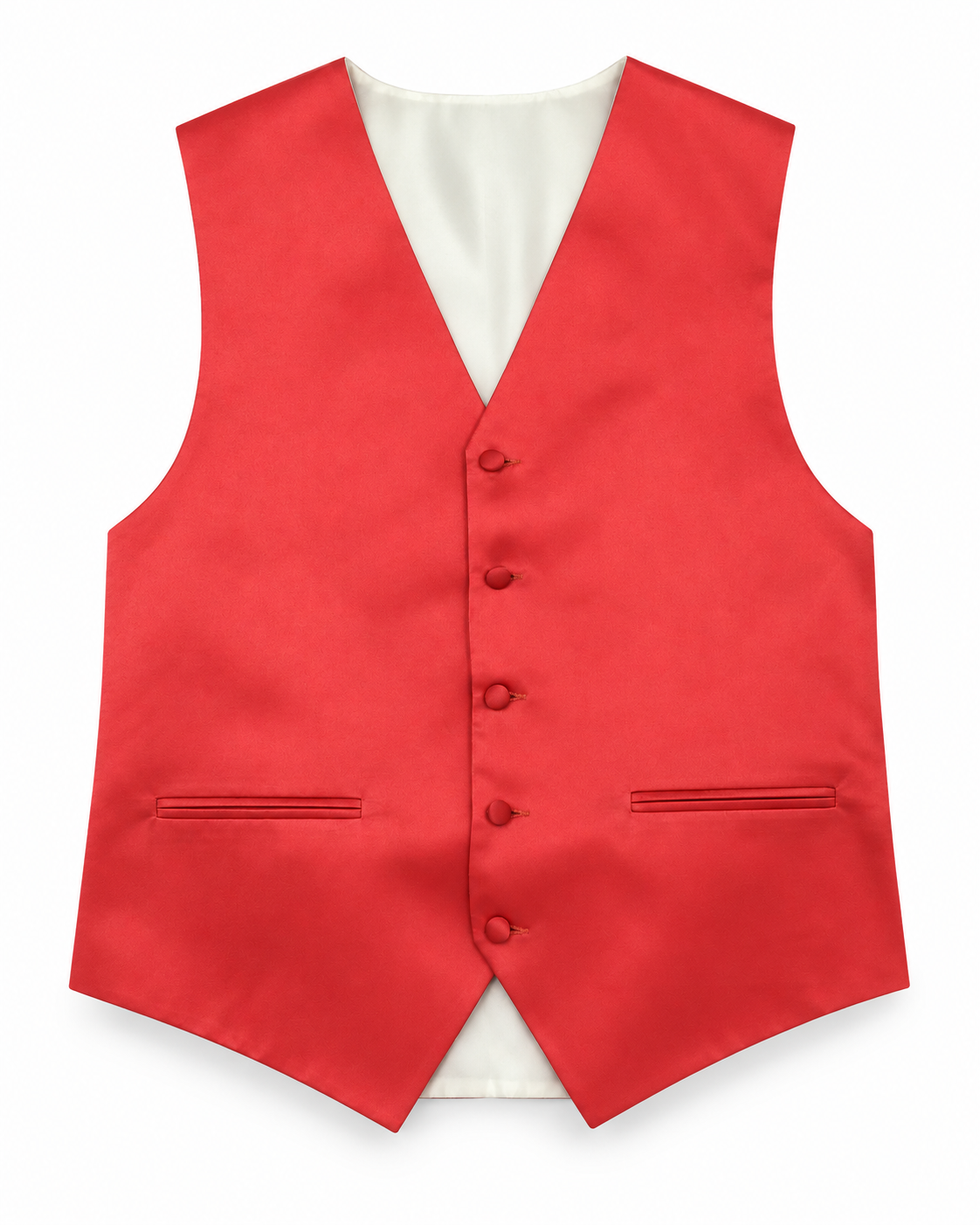 Guava satin vest front view on a white background