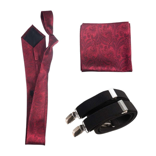 Tuxgear Inc Self - Tie Paisley Jacquard Windsor Necktie Set for Weddings & Events - Tuxgear
