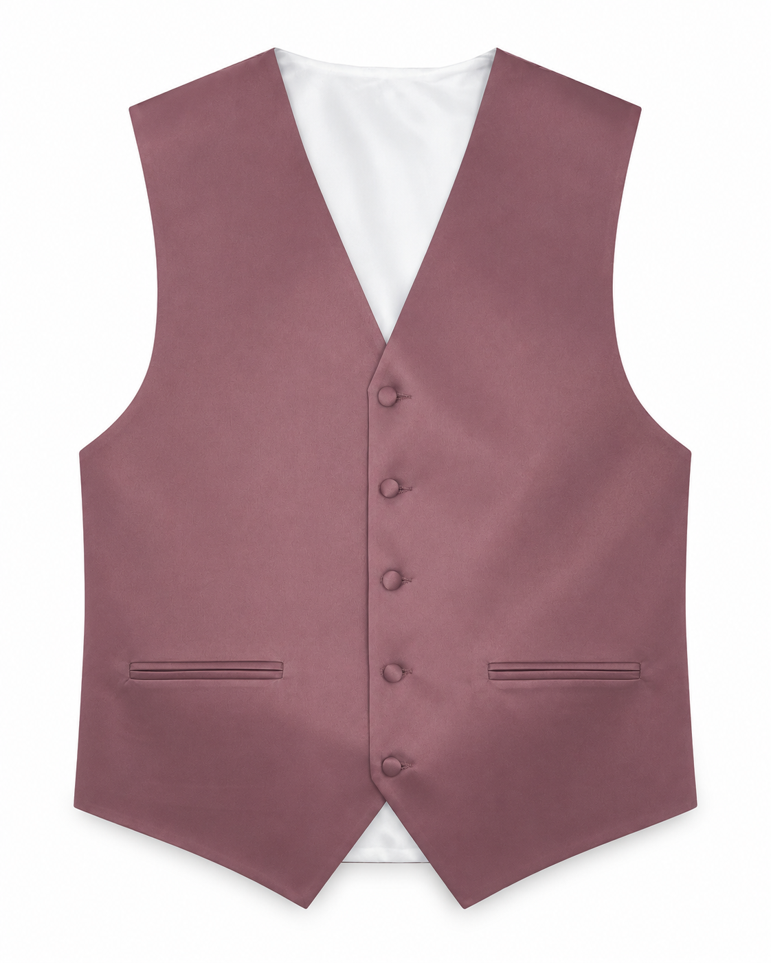 Mauve satin vest front view on a white background
