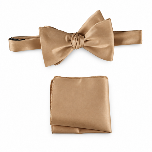 Selftie Bow Tie and Pocket Square Handkerchief Set — professional product photograph