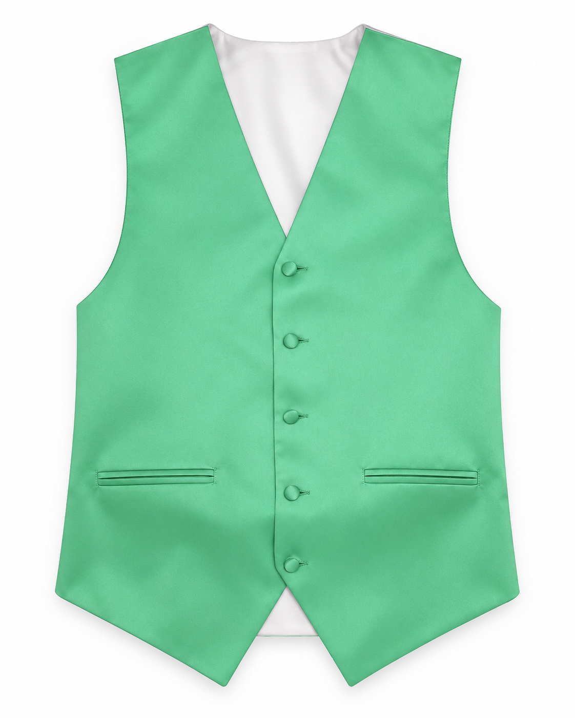 Mint satin vest front view on a white background
