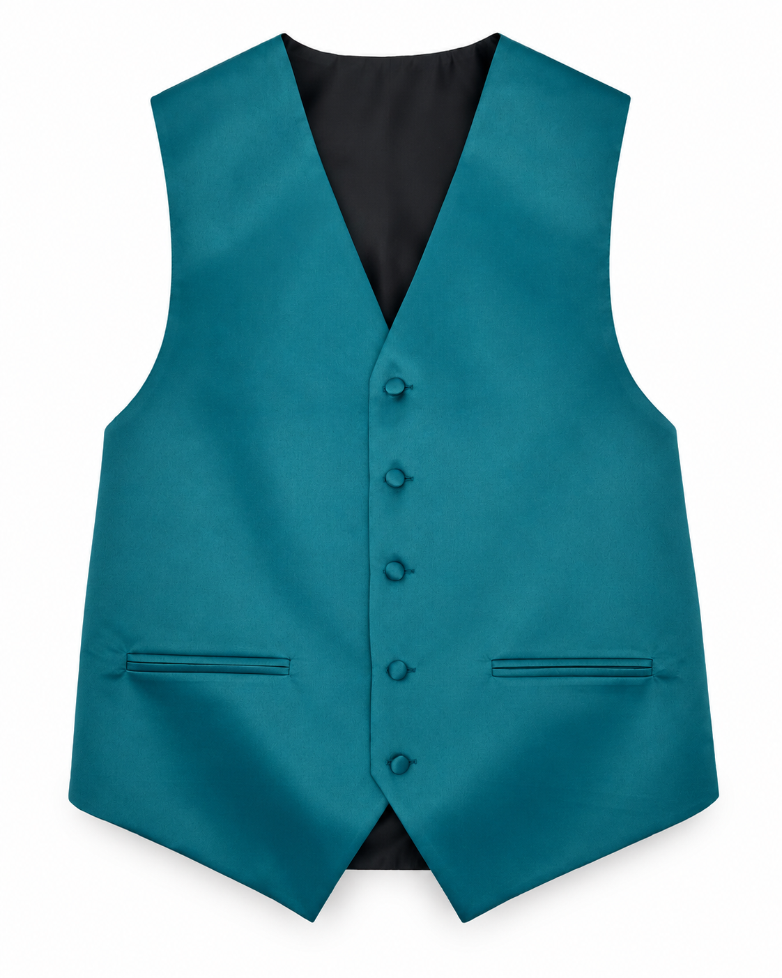 Peacock satin vest front view on a white background