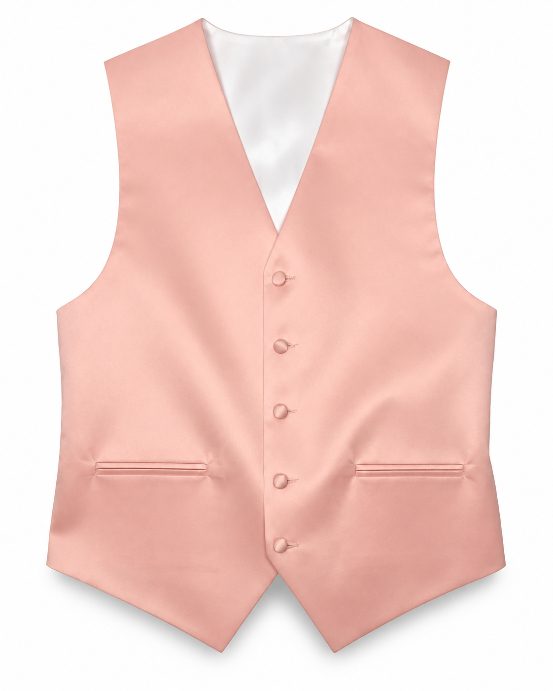 Petal Peach satin vest front view on a white background