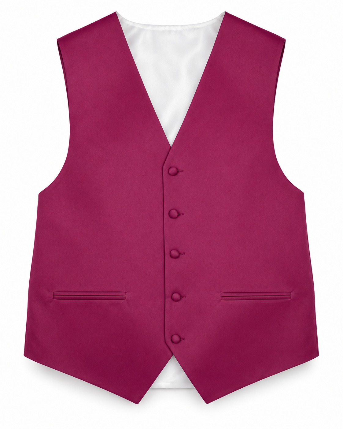 Sangria satin vest front view on a white background
