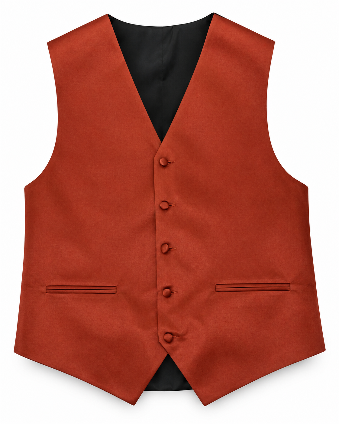 Terracotta satin vest front view on a white background
