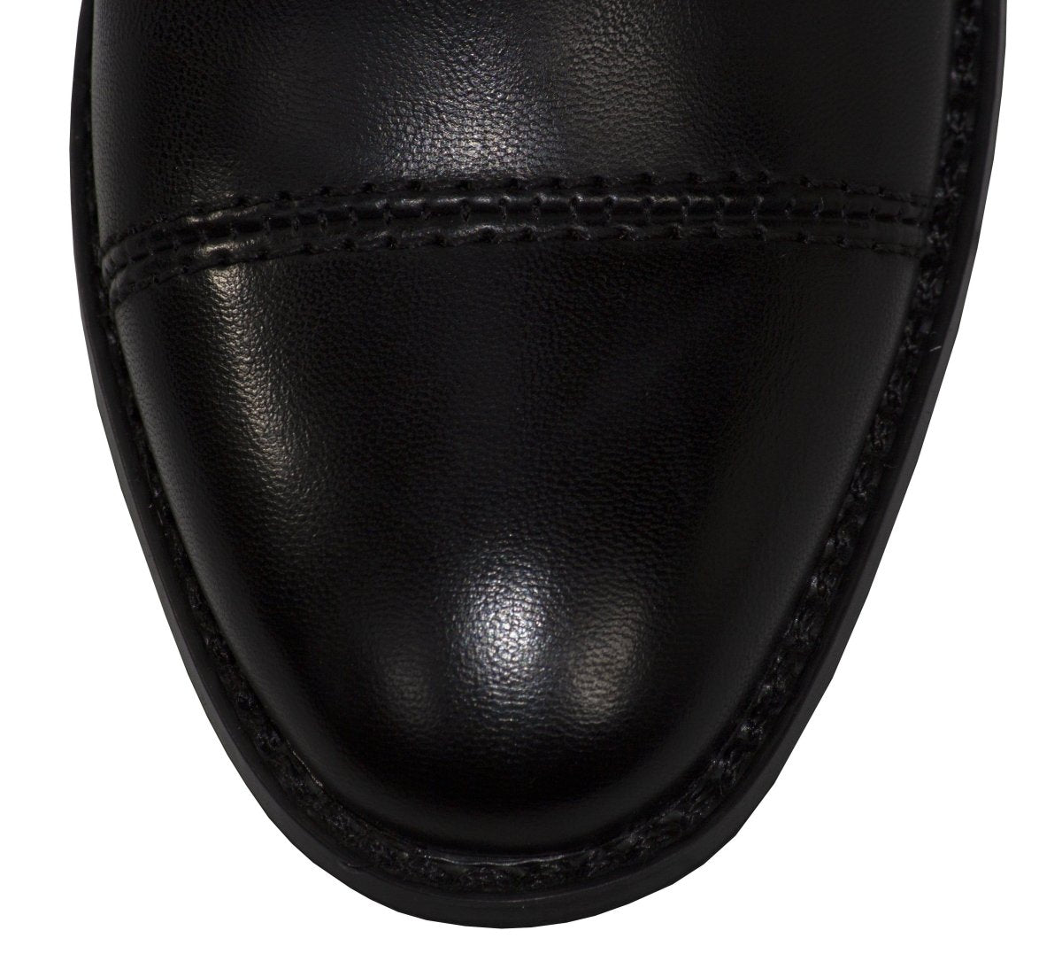 Boys Matte Black Cap Toe Lace - up Dress Shoes - Tuxgear