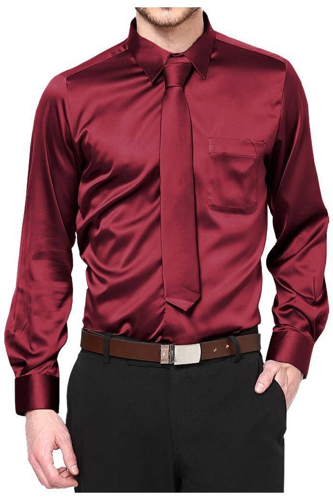Boys Satin Long Sleeve Dress Shirt | Formal Dance Attire