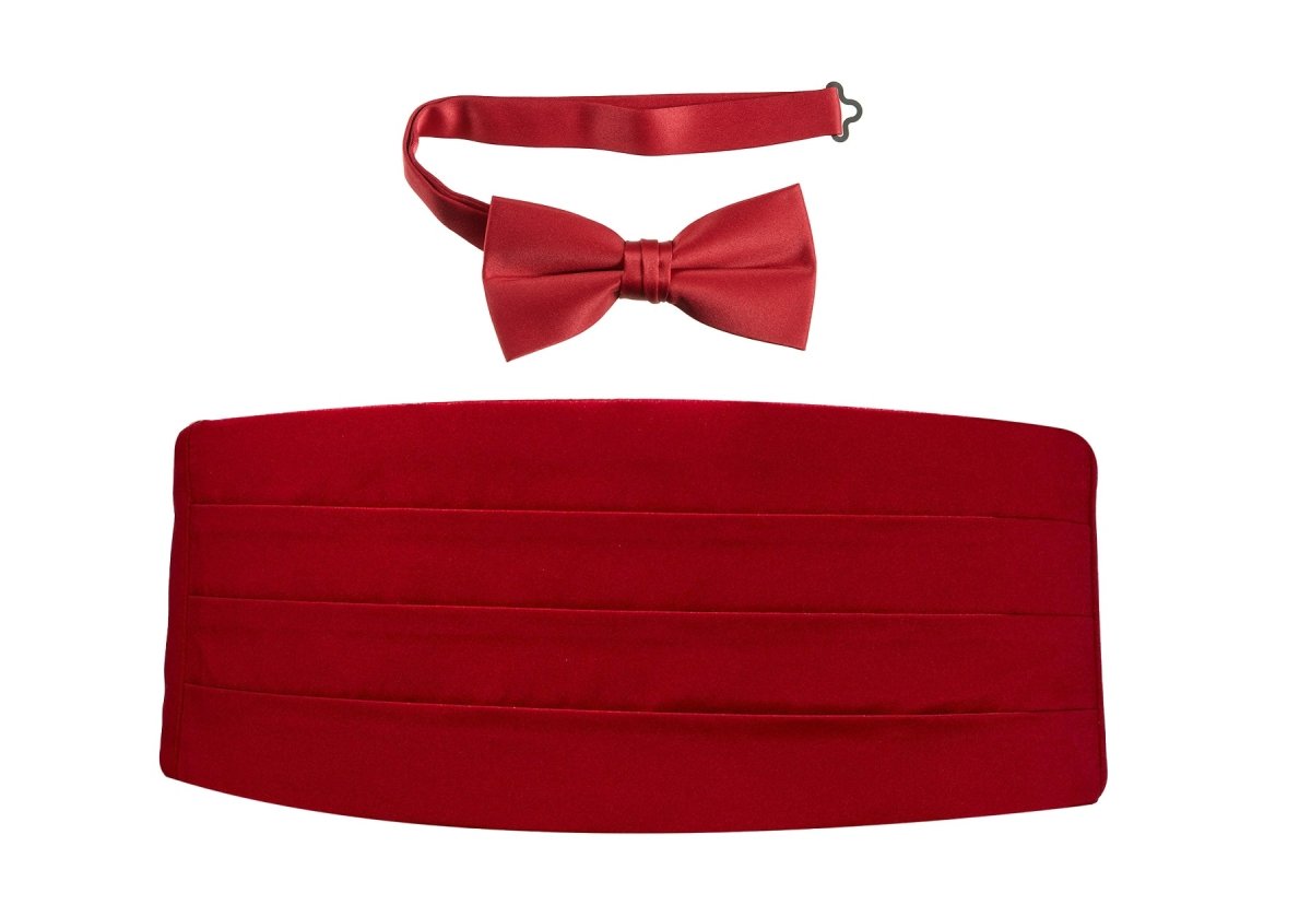 Deluxe Satin Cummerbund & Bow Tie Set – Multiple Colors, Boys & Mens Sizes - Tuxgear