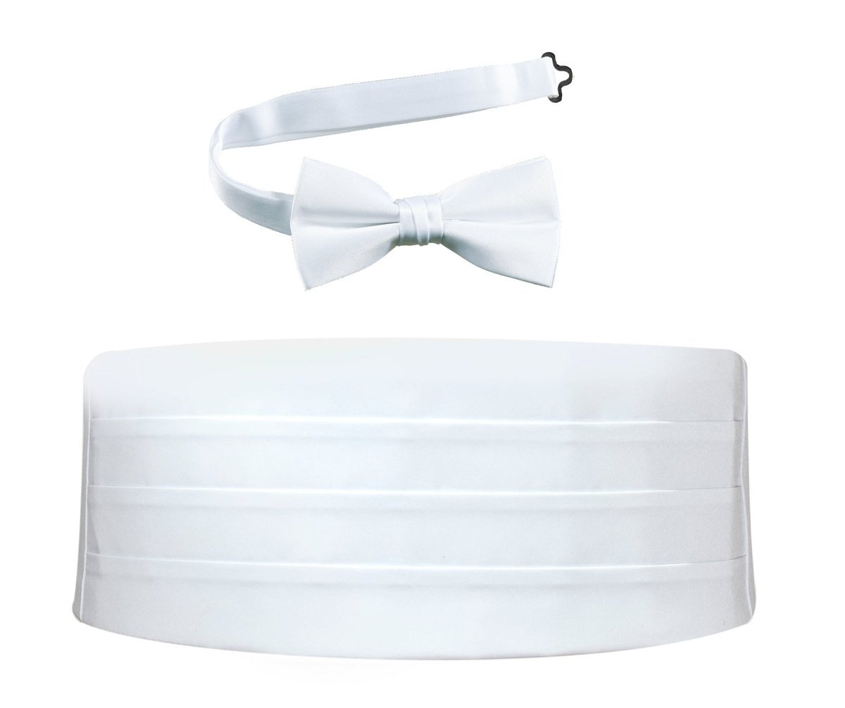 Deluxe Satin Cummerbund & Bow Tie Set – Multiple Colors, Boys & Mens Sizes - Tuxgear