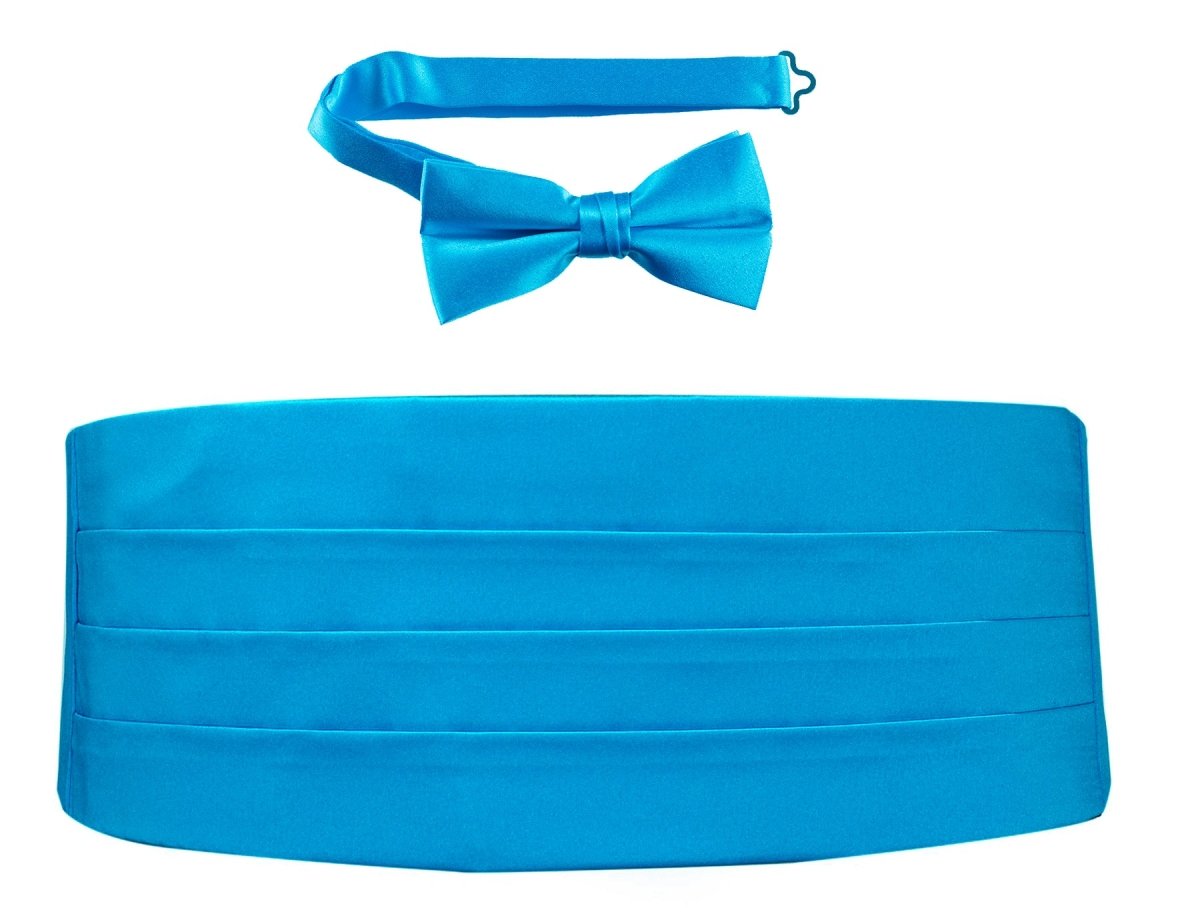 Deluxe Satin Cummerbund & Bow Tie Set – Multiple Colors, Boys & Mens Sizes - Tuxgear