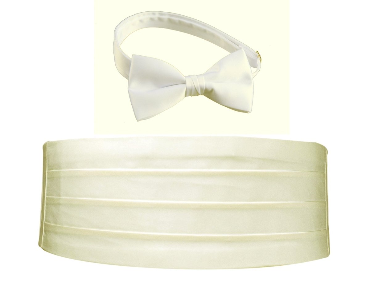 Deluxe Satin Cummerbund & Bow Tie Set – Multiple Colors, Boys & Mens Sizes - Tuxgear