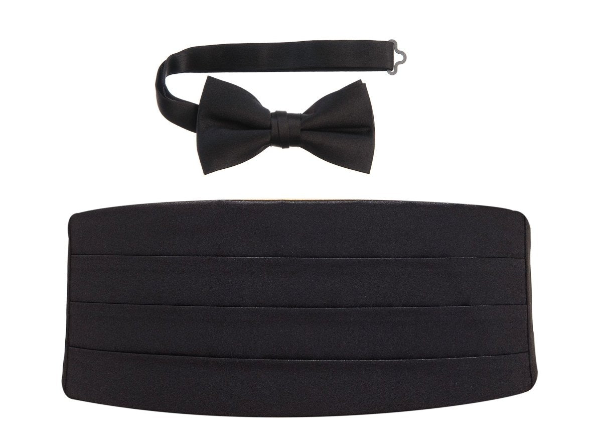 Deluxe Satin Cummerbund & Bow Tie Set – Multiple Colors, Boys & Mens Sizes - Tuxgear