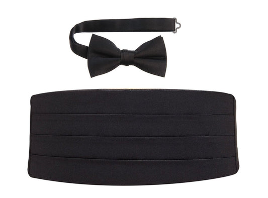 Deluxe Satin Cummerbund & Bow Tie Set – Multiple Colors, Boys & Mens Sizes - Tuxgear
