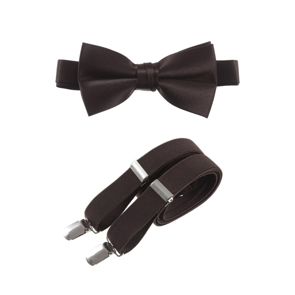 Men's Pre - tied Satin Bow Tie and Adjustable Stretch Suspender Sets - Tuxgear