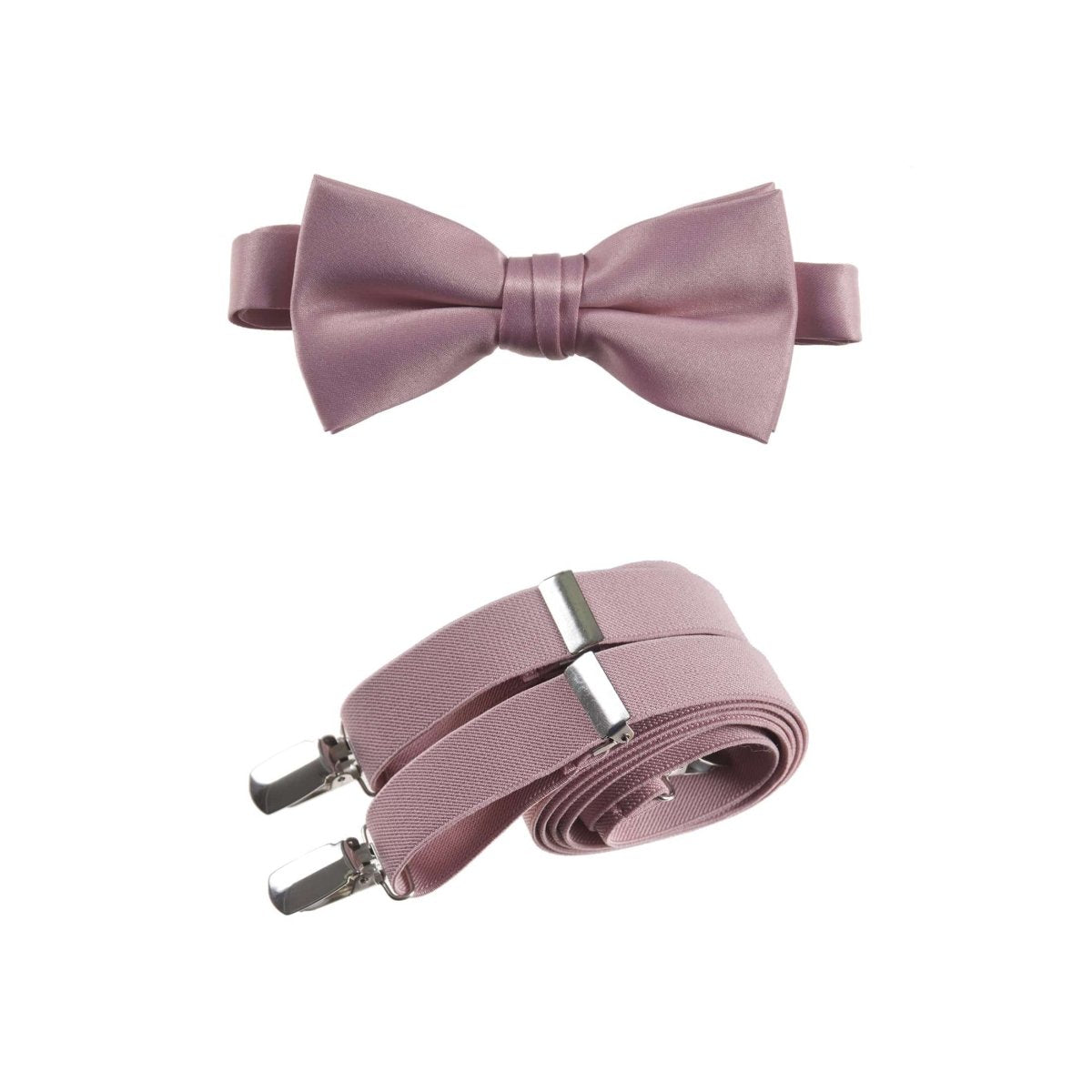 Men's Pre - tied Satin Bow Tie and Adjustable Stretch Suspender Sets - Tuxgear