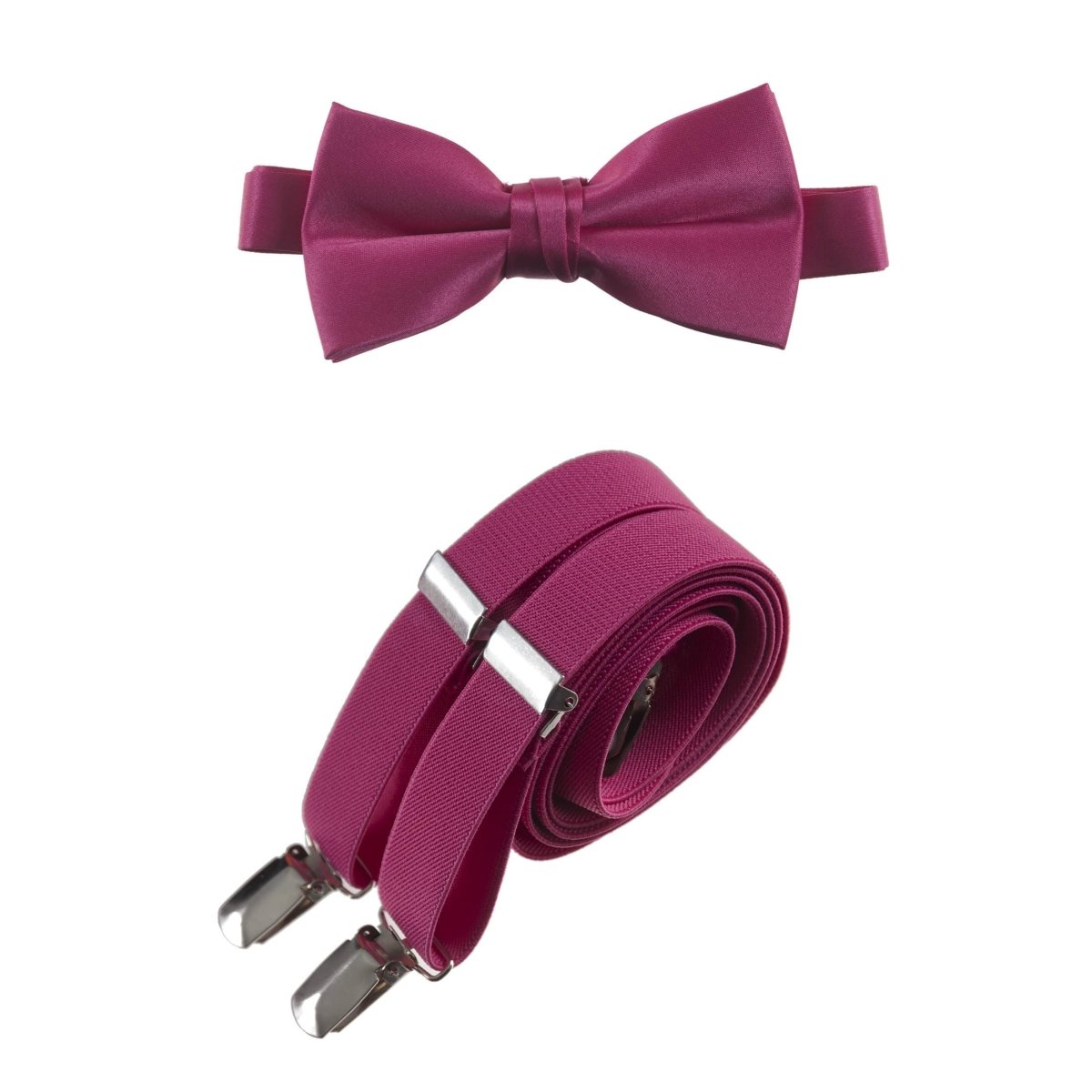 Men's Pre - tied Satin Bow Tie and Adjustable Stretch Suspender Sets - Tuxgear