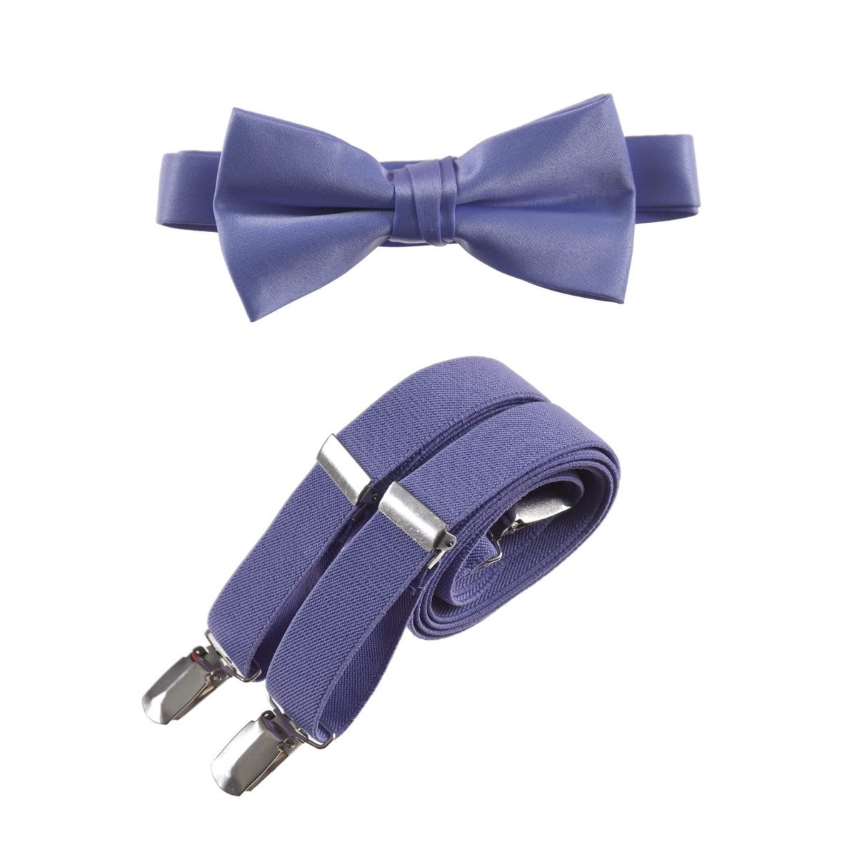 Men's Pre - tied Satin Bow Tie and Adjustable Stretch Suspender Sets - Tuxgear