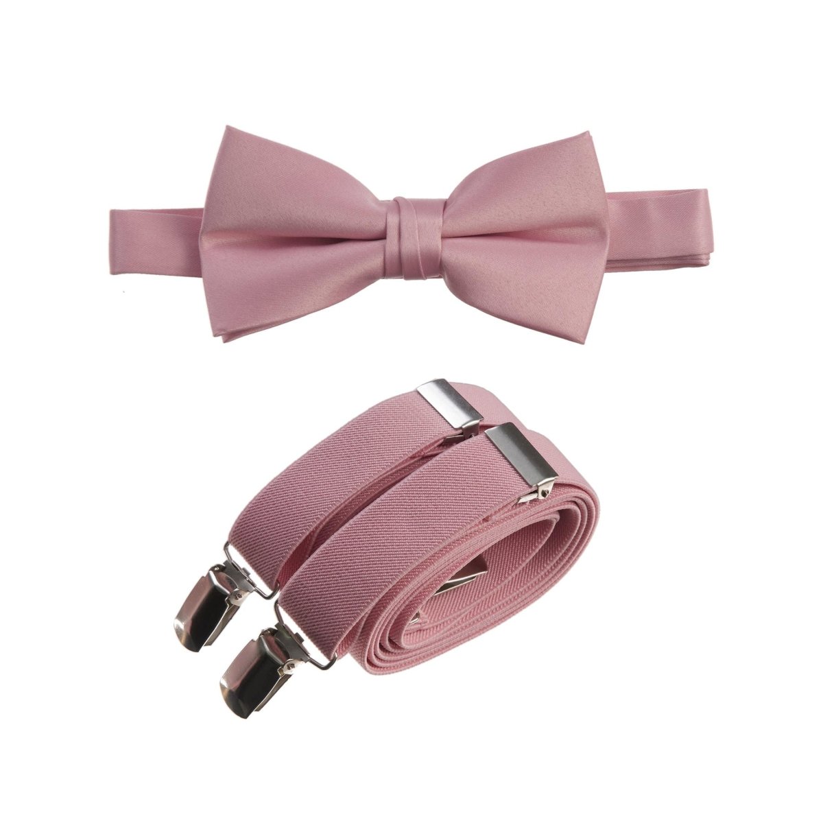 Men's Pre - tied Satin Bow Tie and Adjustable Stretch Suspender Sets - Tuxgear