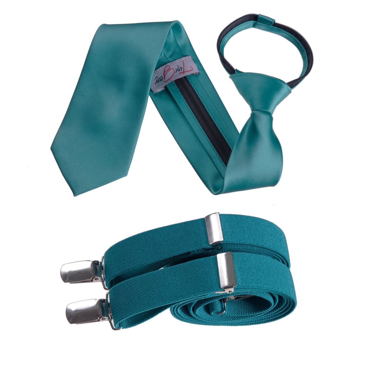 Neck Tie and Adjustable Stretch Suspender Set - Tuxgear