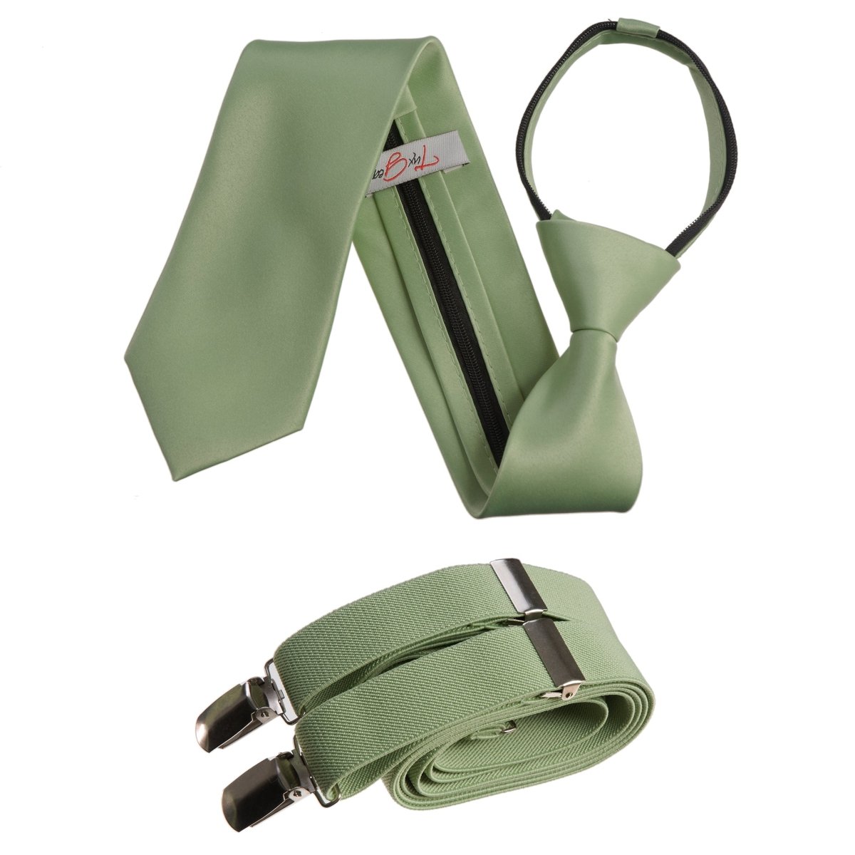 Neck Tie and Adjustable Stretch Suspender Set - Tuxgear