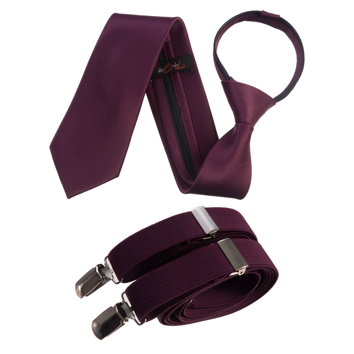 Neck Tie and Adjustable Stretch Suspender Set - Tuxgear