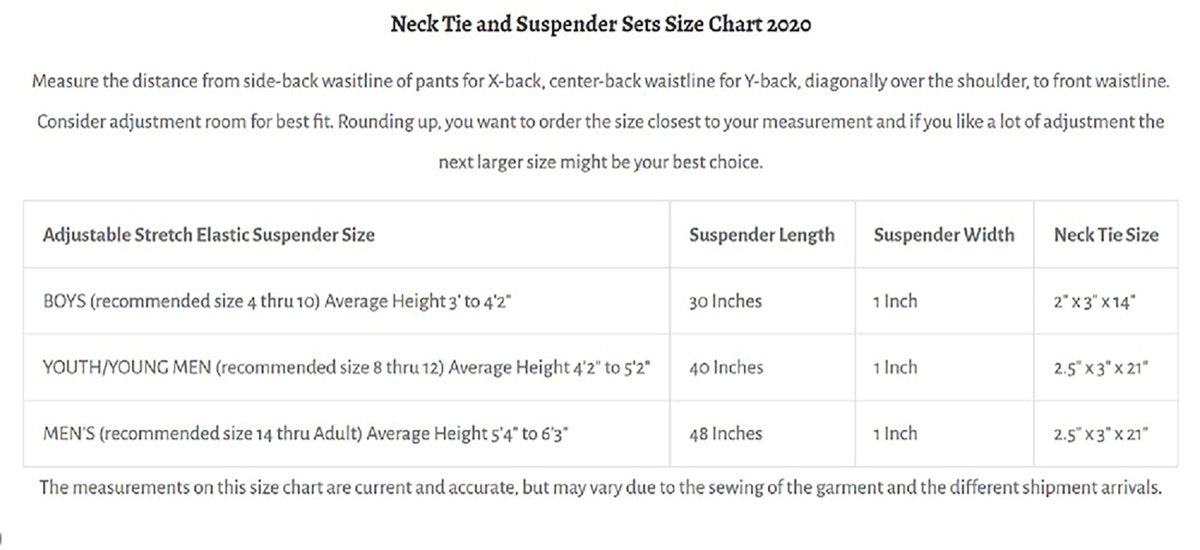 Neck Tie Pocket Square and Adjustable Stretch Suspender Set - Tuxgear