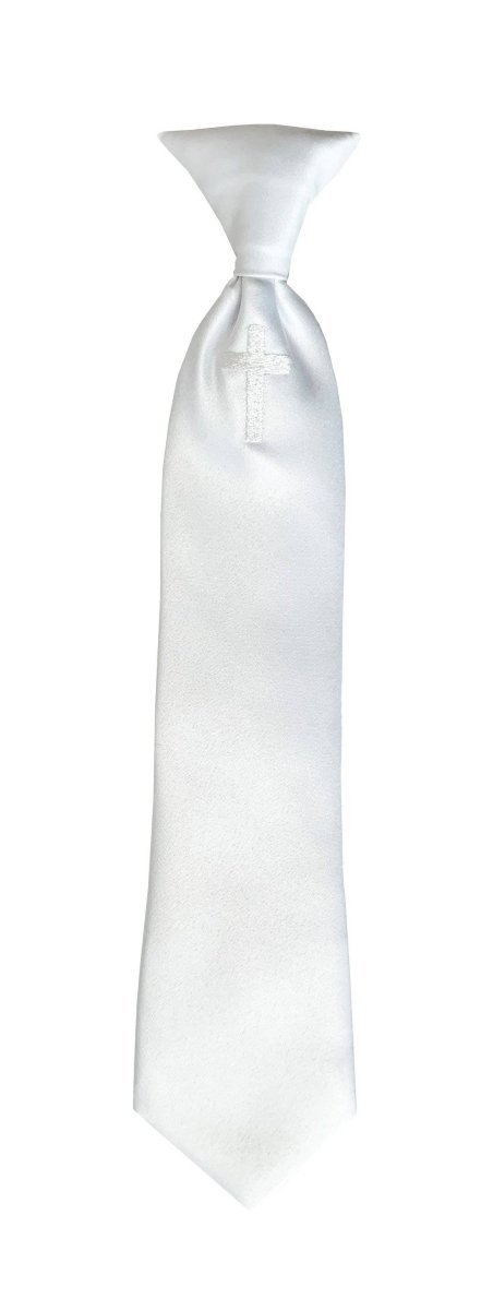 Corbata Bordada Cruz Religiosa para Niño Primera Comunión