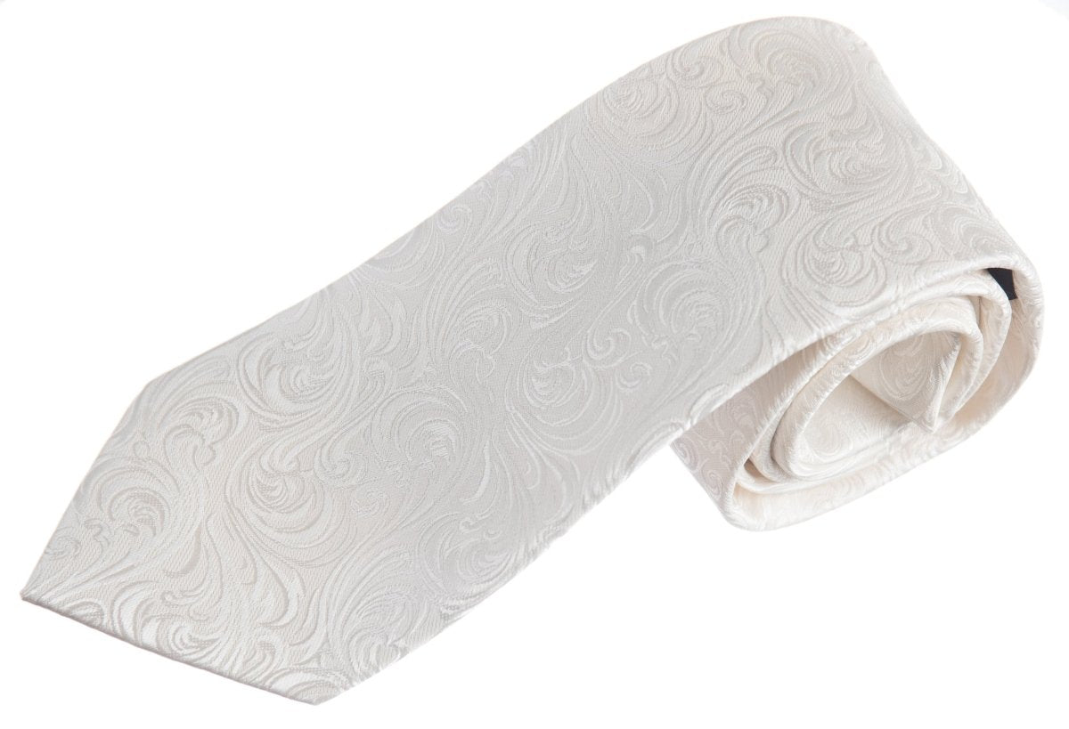 Necktie Satin Paisley Jacquard Self Tie Classic Windsor - Tuxgear